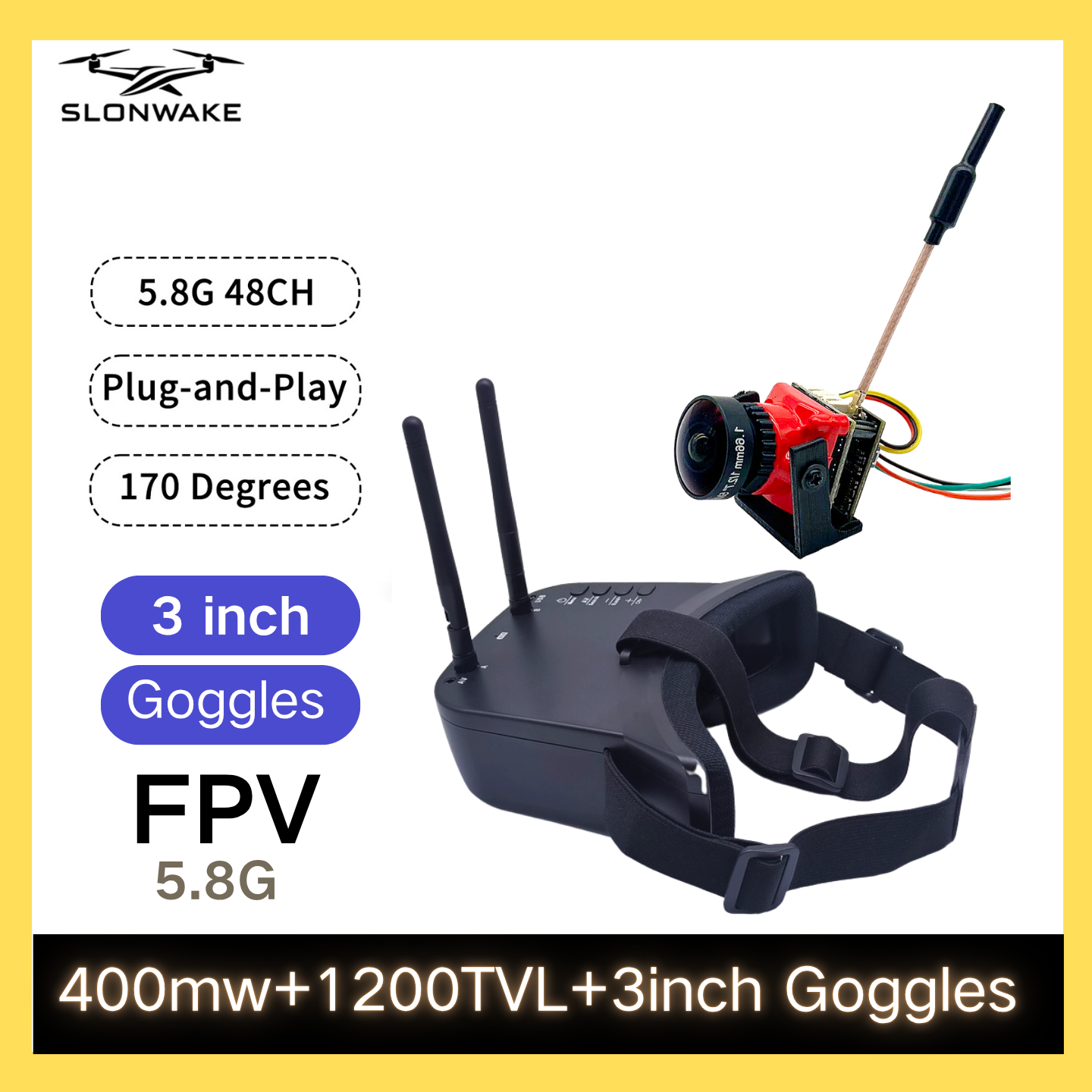 Receiver Rc Drone - SLONWAKE 5.8G 48CH FPV 400mw VTX