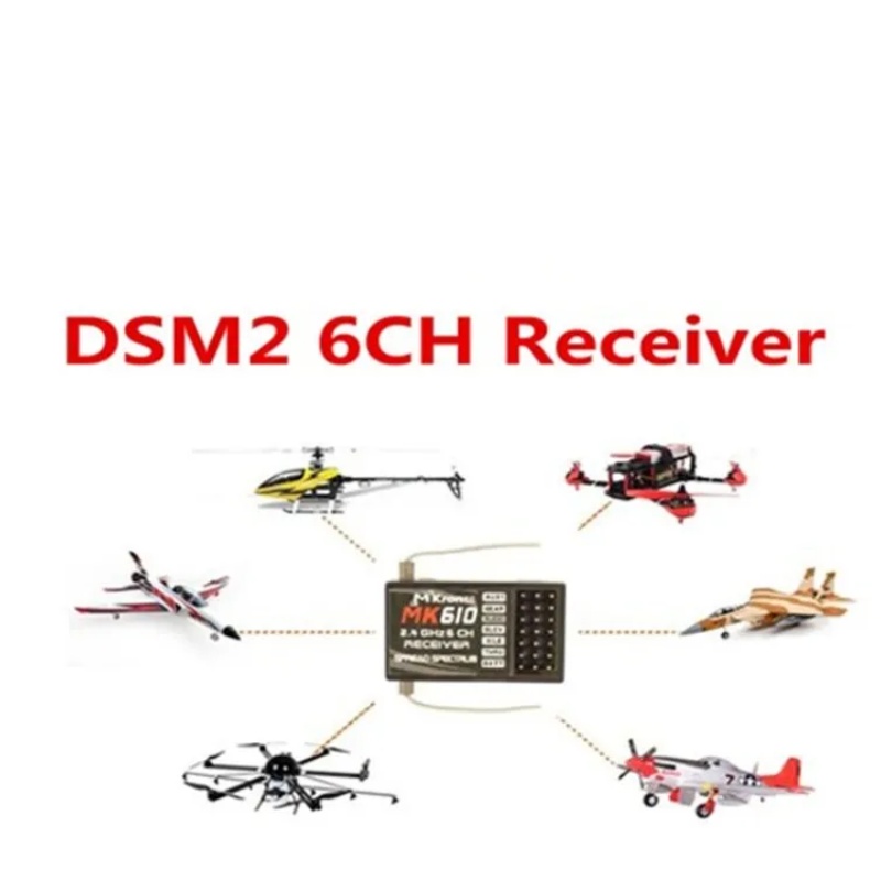 DSM2 MK610 AR6100 2.4G 6CH RC  - đánh giá và giá Drone Rc Battery