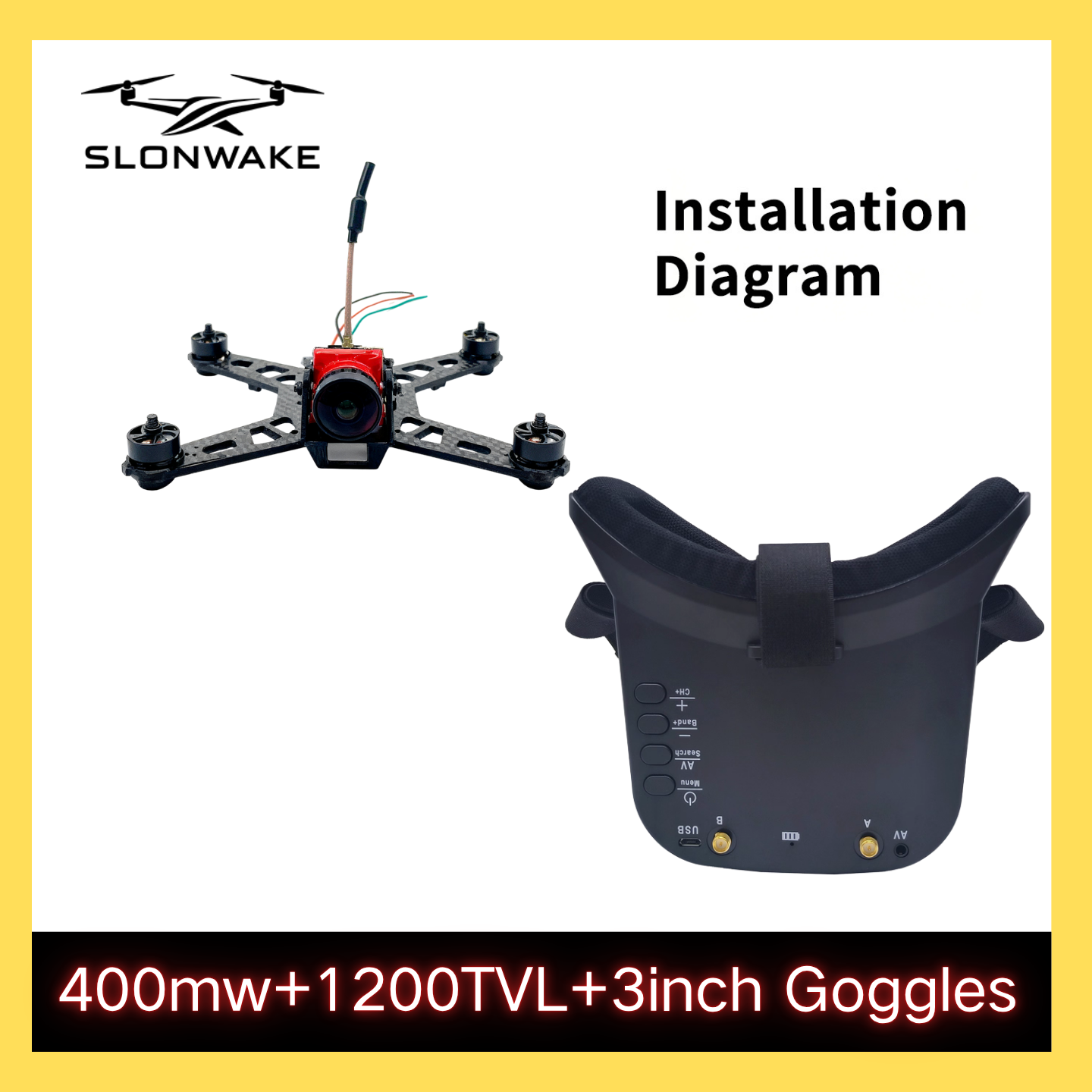SLONWAKE 5.8G 48CH FPV 400mw V - đánh giá và giá Receiver Rc Drone