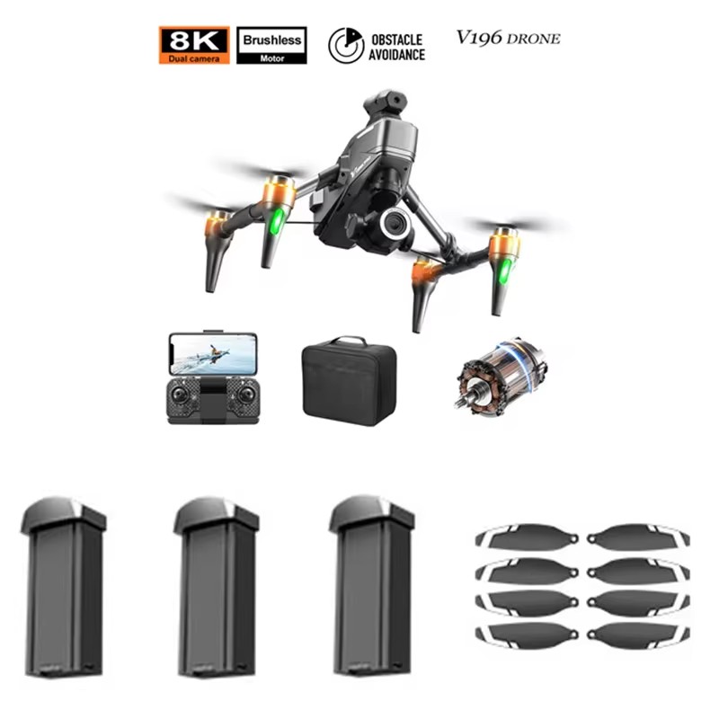V196 Brushless 8K  Obstacle Av - đánh giá và giá Drone V196 Rc